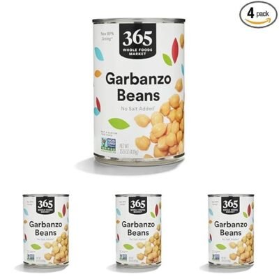 365 by Whole Foods Market, Unsalted Garbanzo Beans,(Pack of 4)