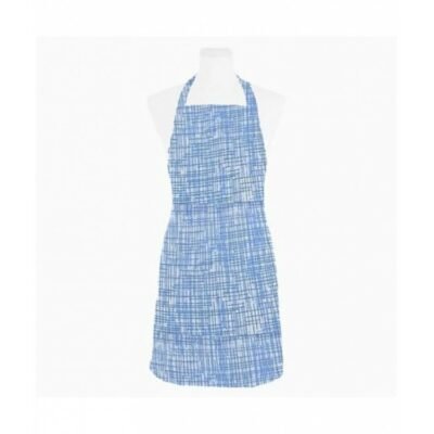 Maguari Cotton Check Apron Blue