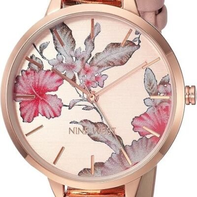 Nine West Women’s Floral Dial Strap Watch