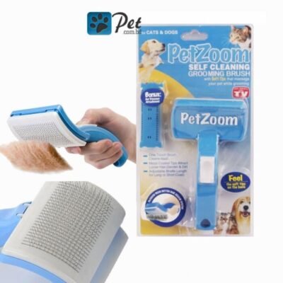 PetZoom Self Cleaning Grooming Brush for Cats & Dogs